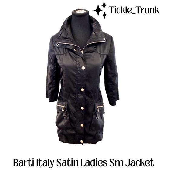 Barti Jackets & Blazers - ⭐️ Barti Italy Small Black Satin Coat